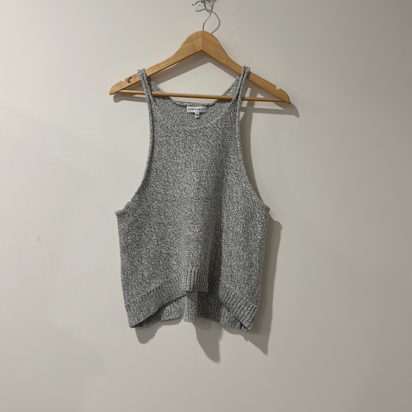 • Aritzia / Community Line • Women’s Ambrose Knit Tank Top Black White Marled Sm - Picture 3 of 6
